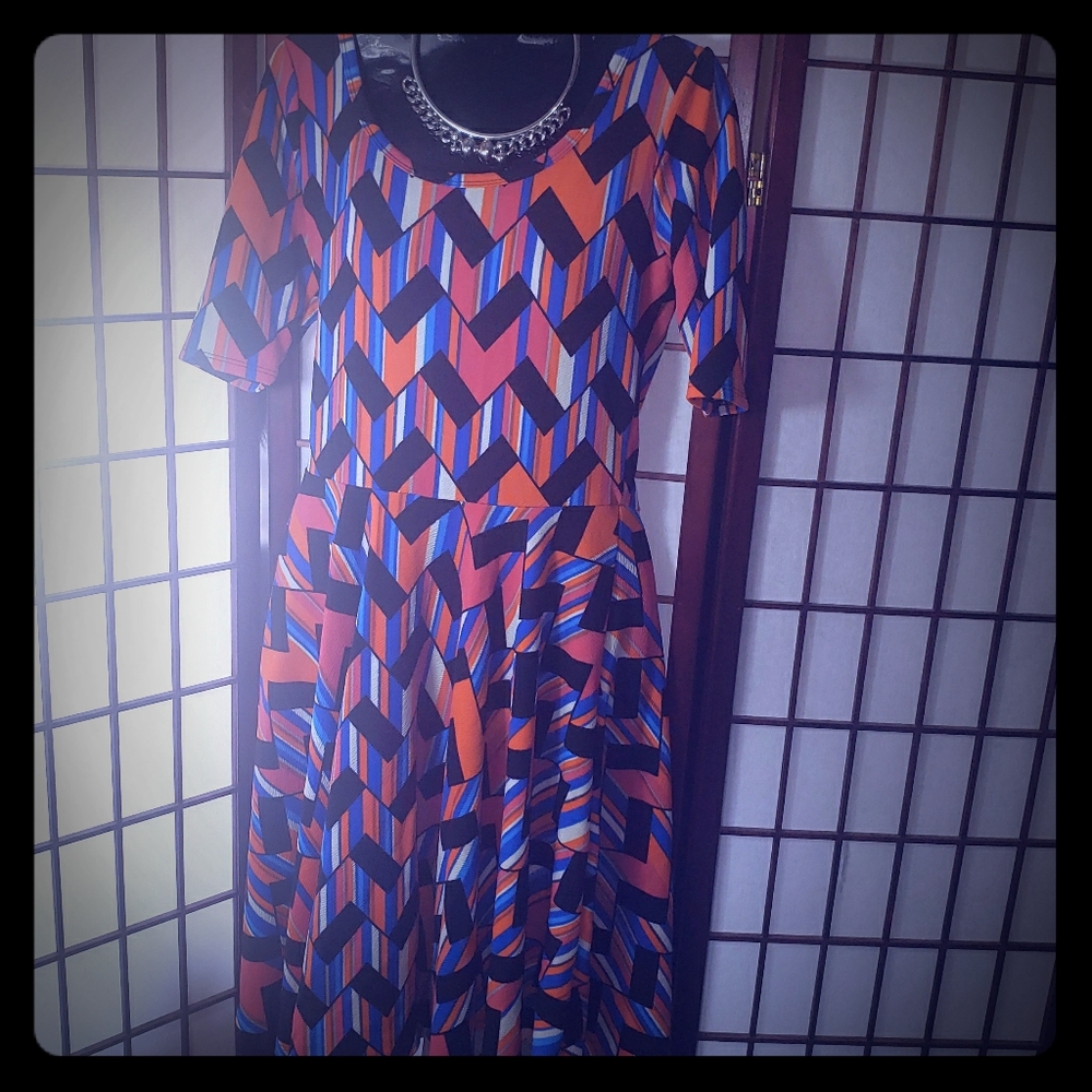Lularoe Midi Dress Multicolored Fall Fashion